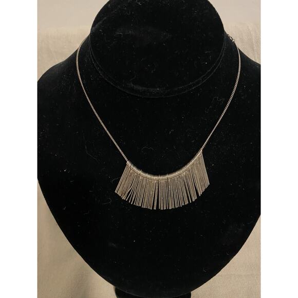 Vintage 70's Mid-Century Modern 16 inch Necklace Metal Dangles Choker Style - Picture 2 of 5